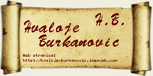 Hvaloje Burkanović vizit kartica